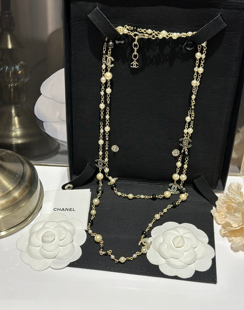 Chanel 24S Long Pearls 18K Gold Necklace
