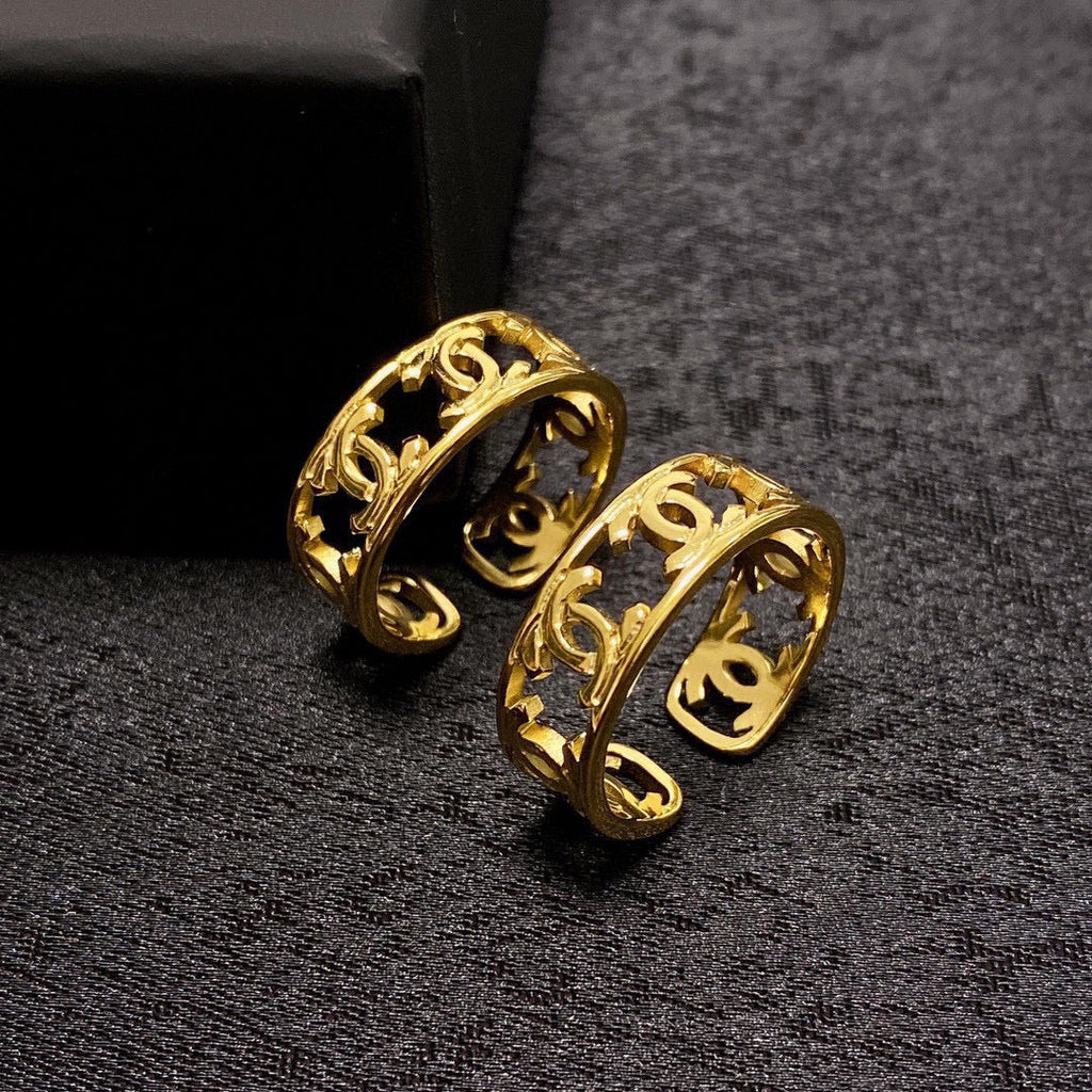 Chanel Vintage Openwork 18K Gold Ring