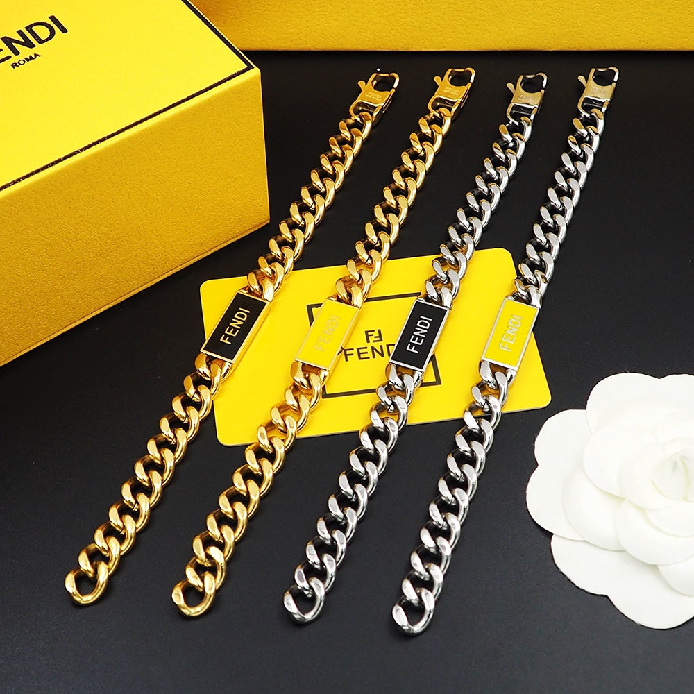 Fendi Chain 18K Gold Bracelet
