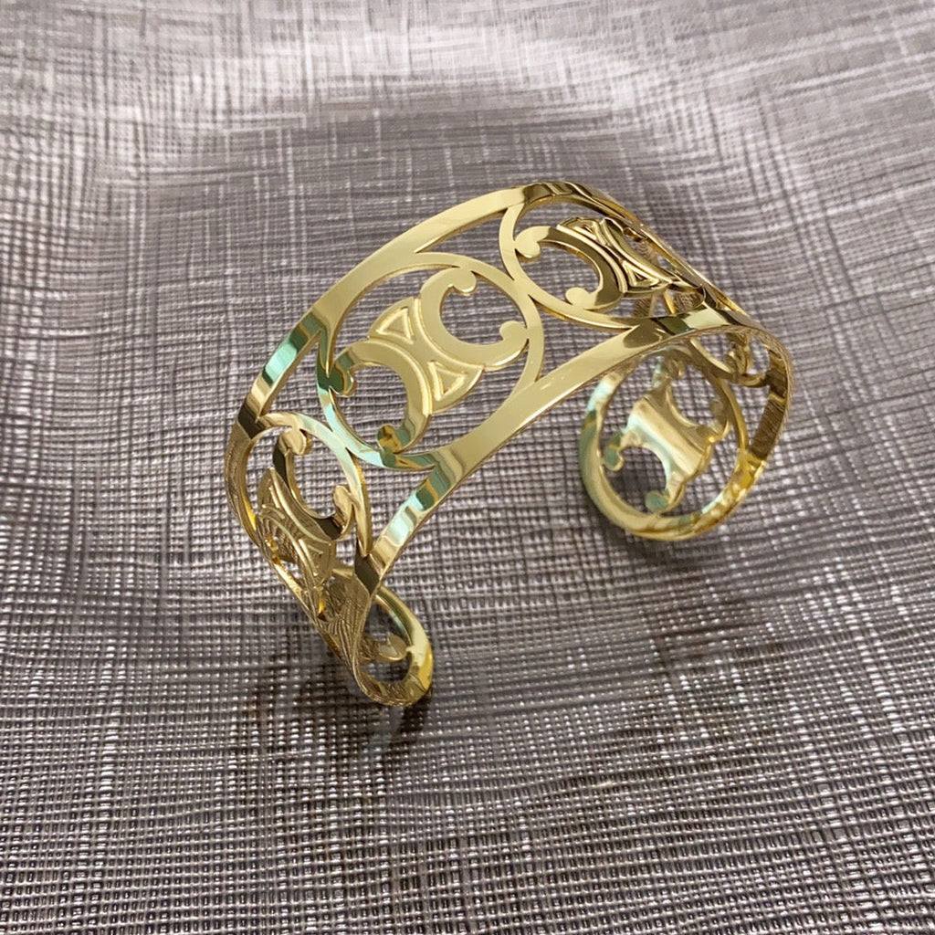 Celine Open Cuff 18K Gold Bracelet