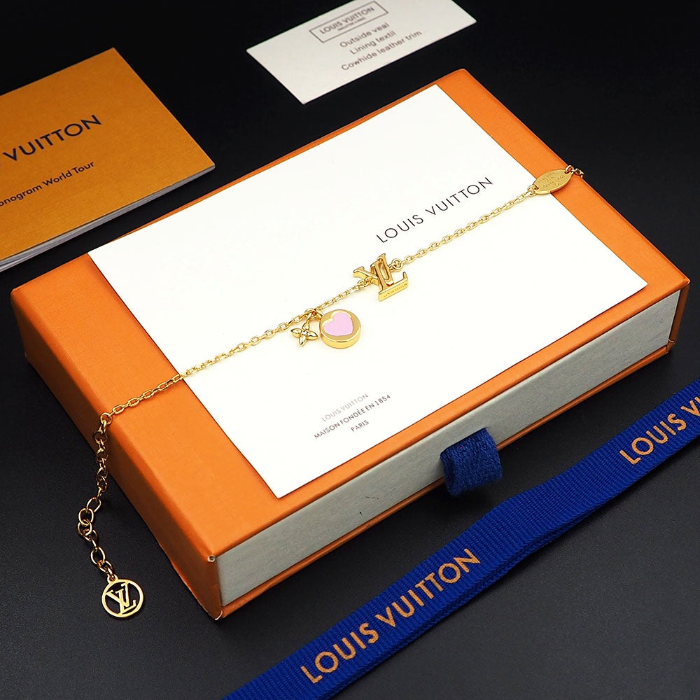 Louis Vuitton Iconic Pink Heart 18K Gold Bracelet