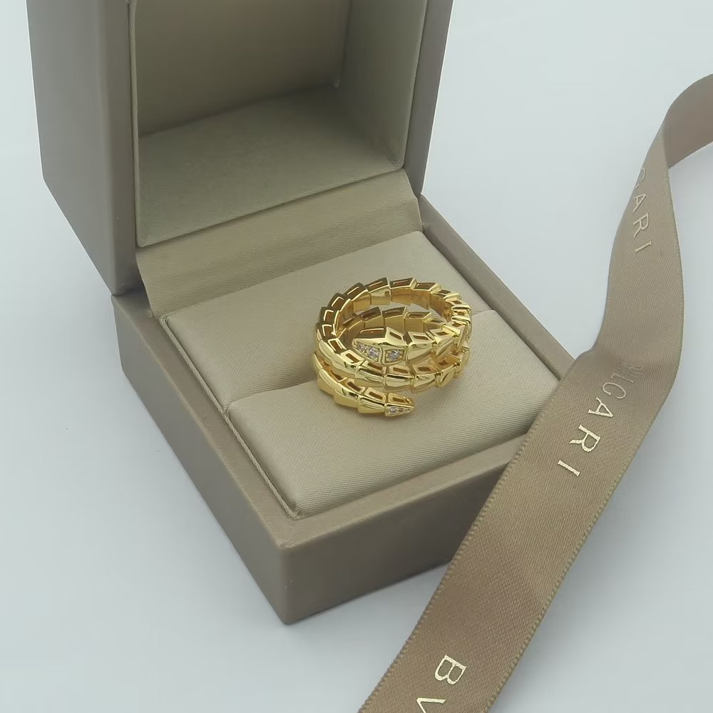 Bvlgari Serpenti Viper Demi Diamond 18K Gold Ring