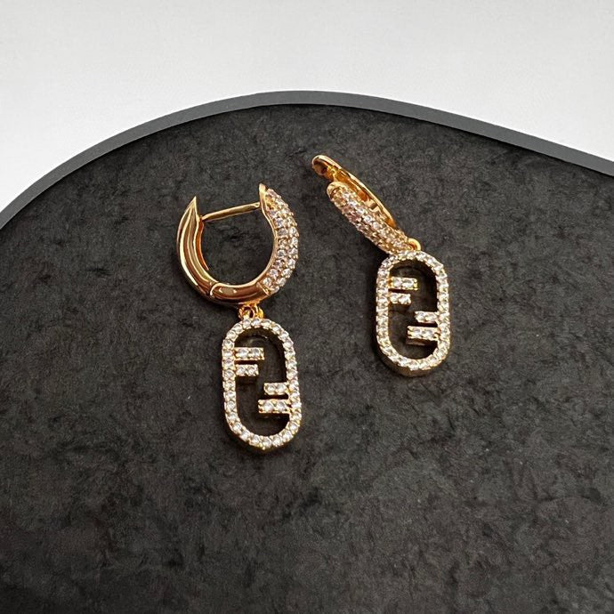Fendi OLock 18K Gold Earrings