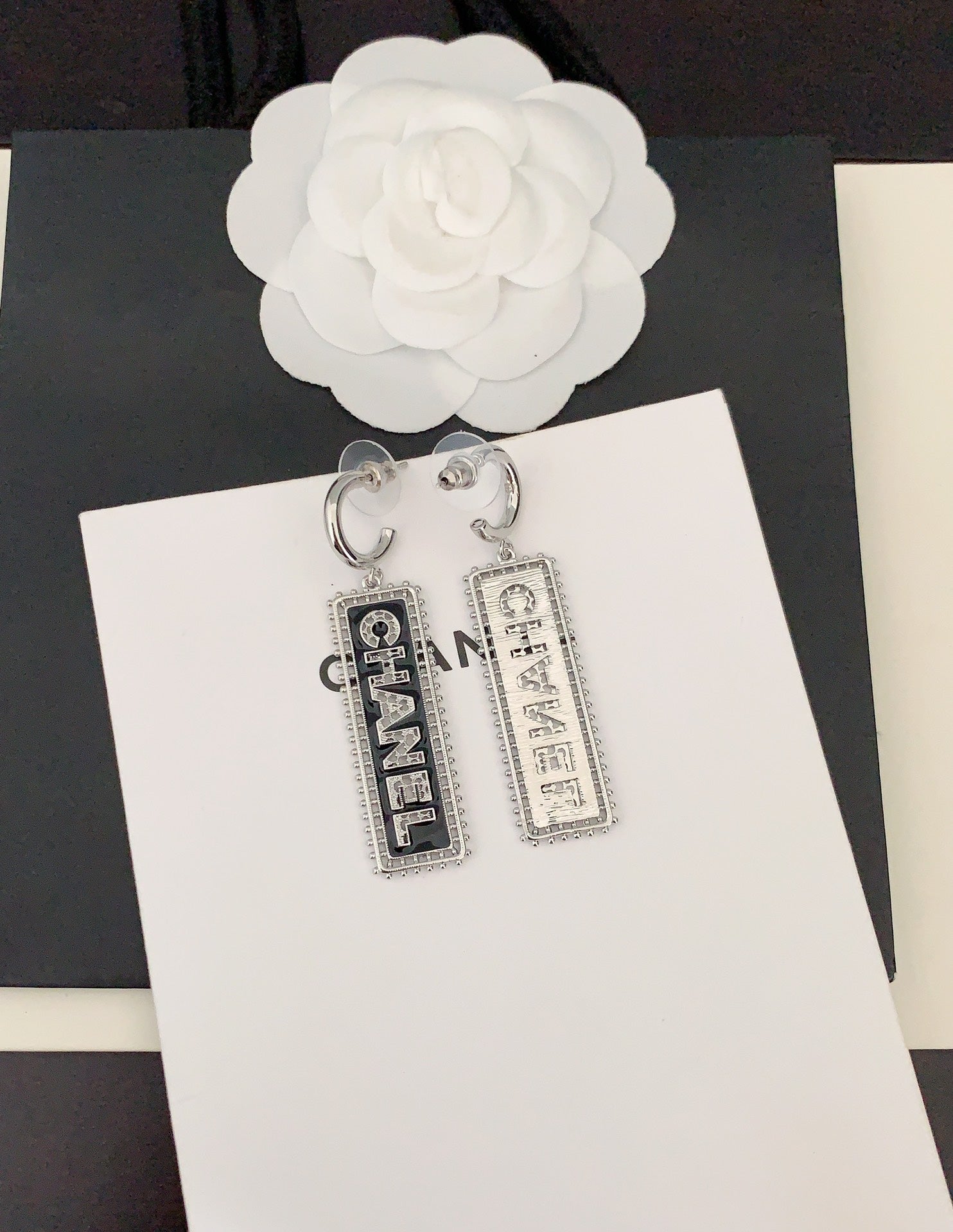 Chanel Typo Drop 18K Gold Earrings