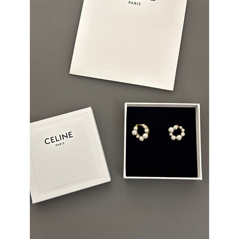 Celine Pearl 18K Gold Earrings