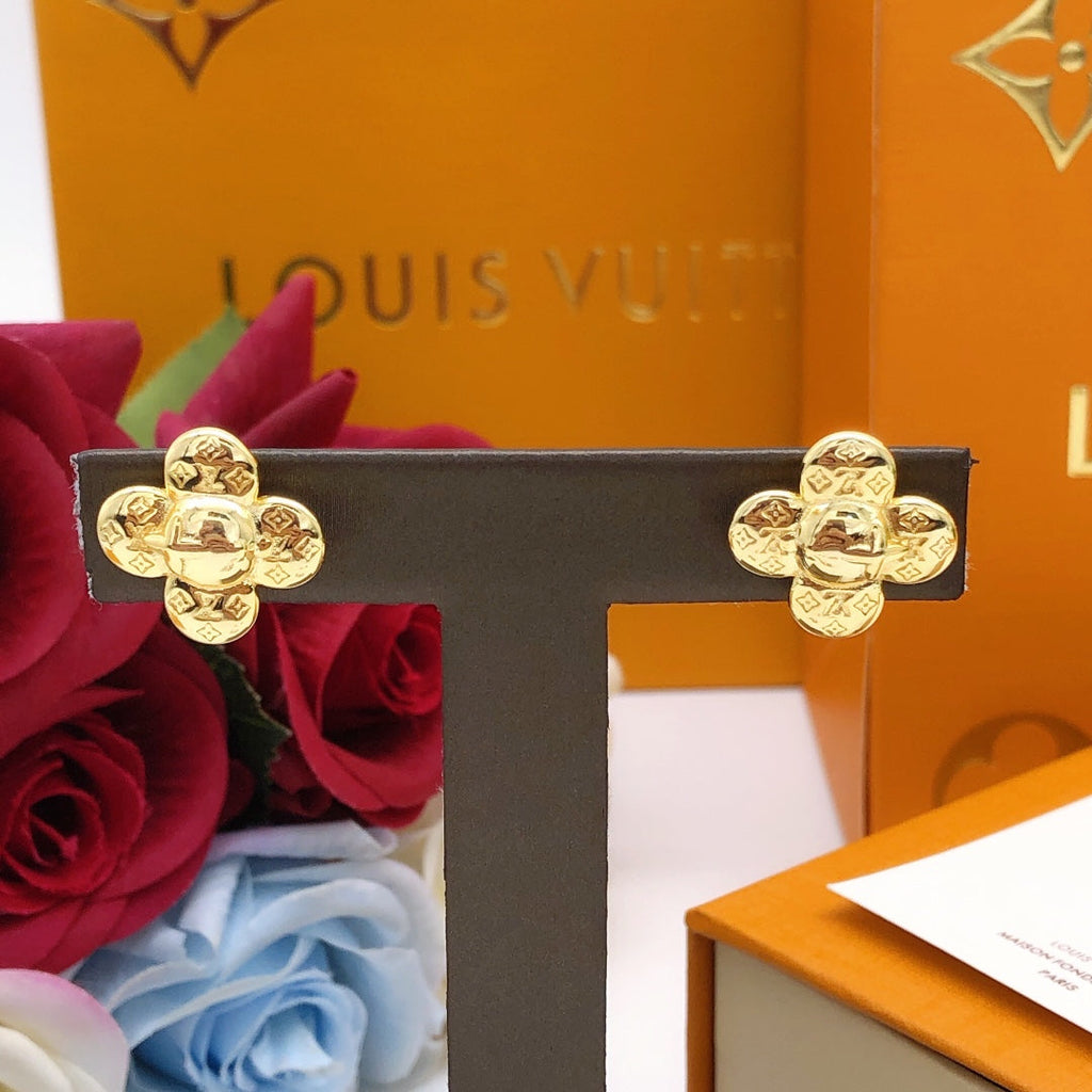 Louis Vuitton Vivienne 18K Gold Earrings