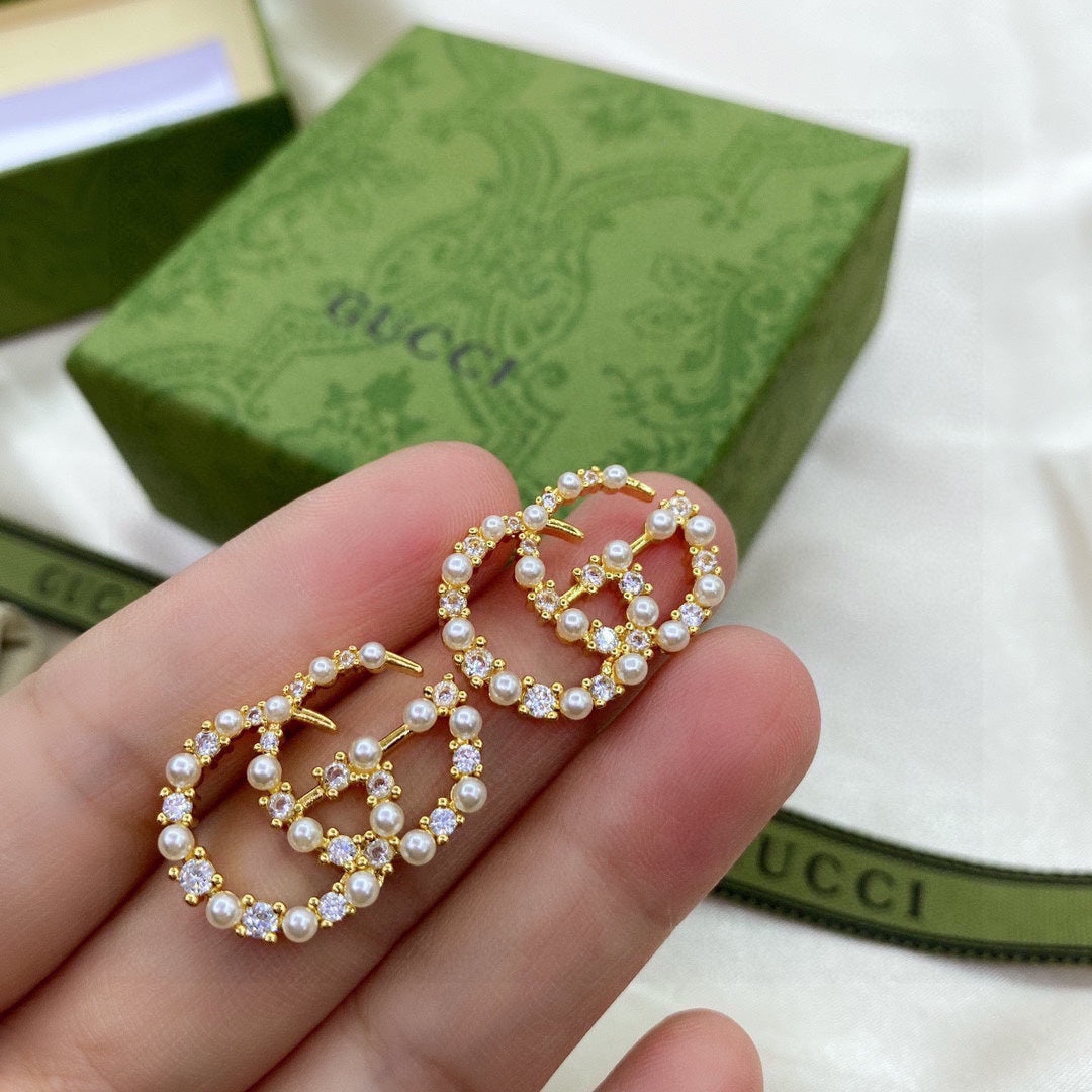 Gucci Double Pearls 18K Gold Earrings