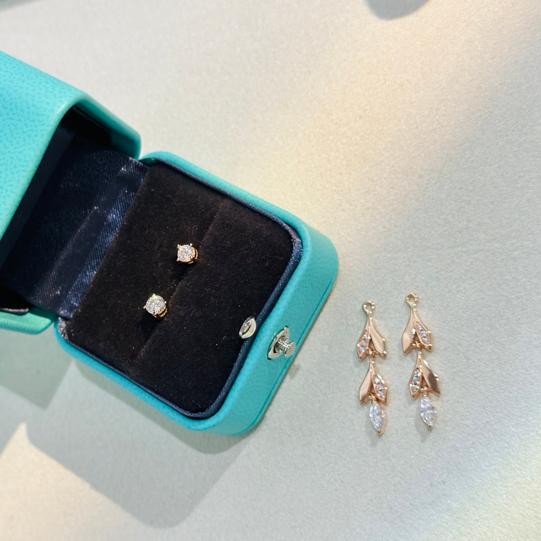 Tiffany Victoria Vine Convertible Drop 18K Gold Earrings