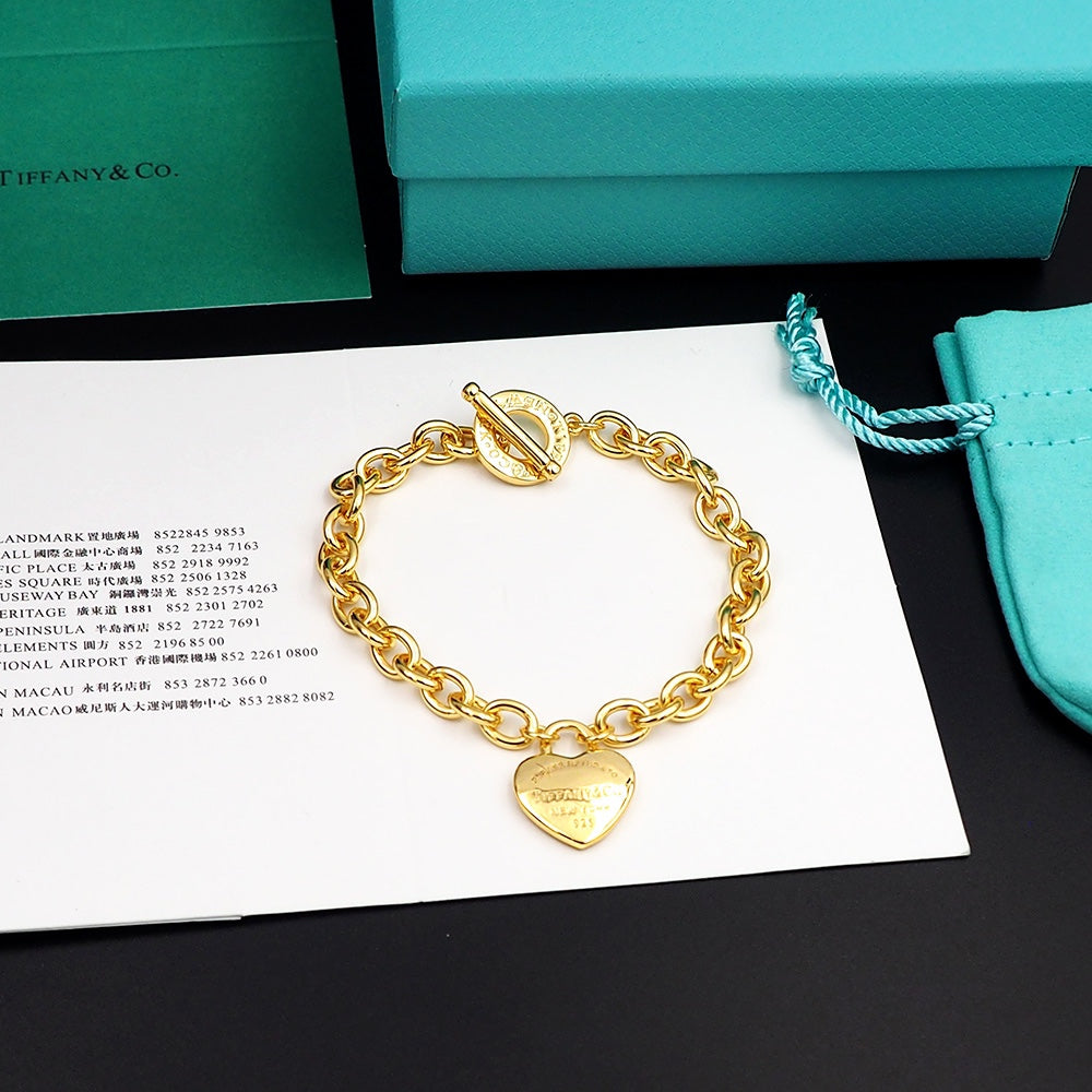 Tiffany Tag Chain 18K Gold Bracelet