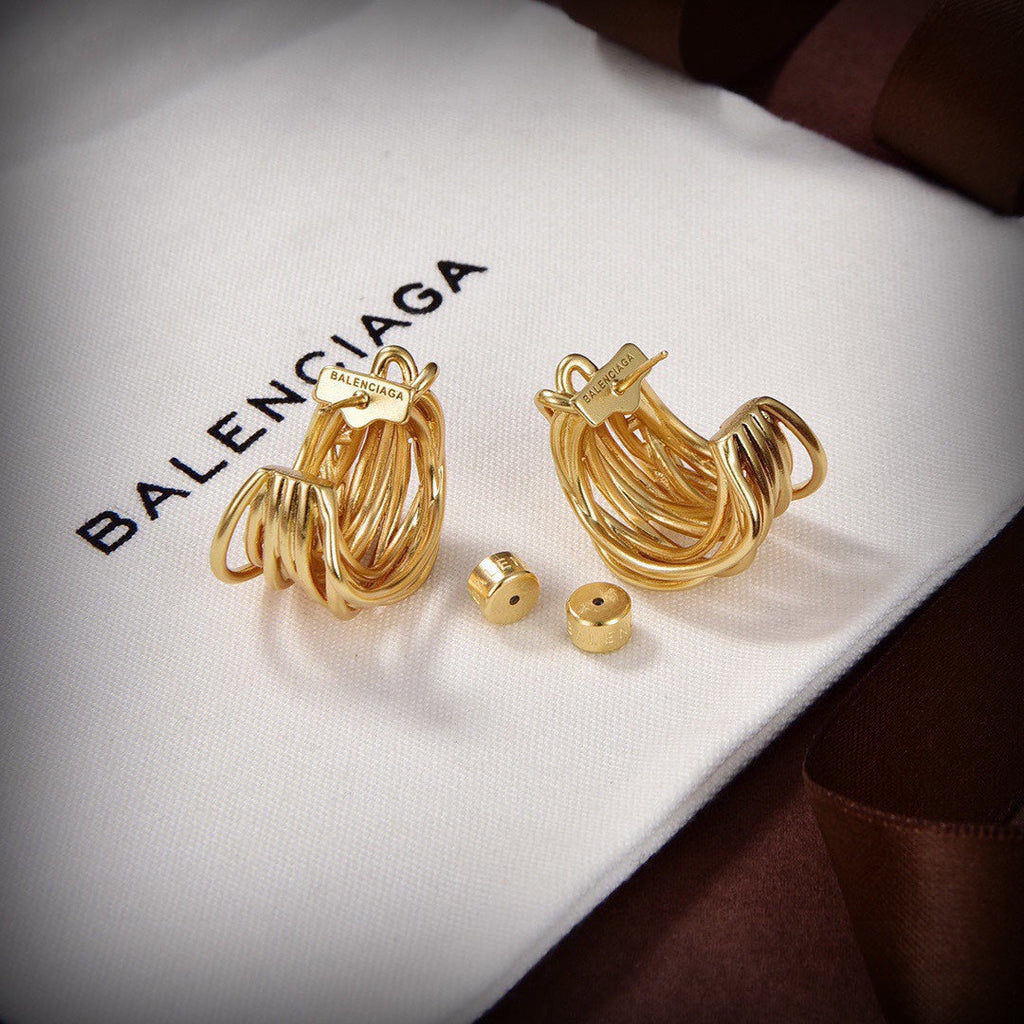 Balenciaga Wire 18K Gold Earrings