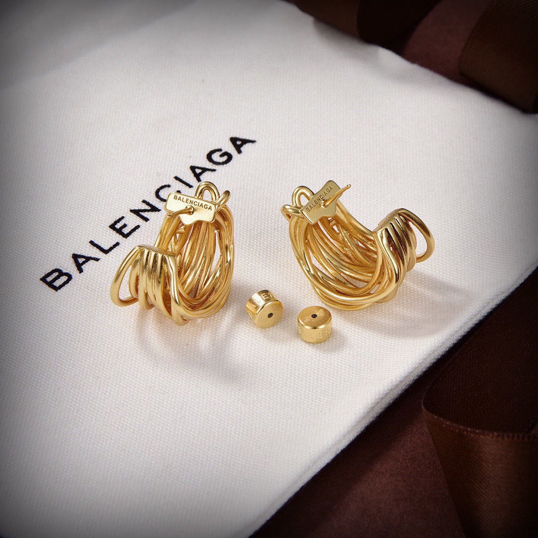 Balenciaga Wire 18K Gold Earrings