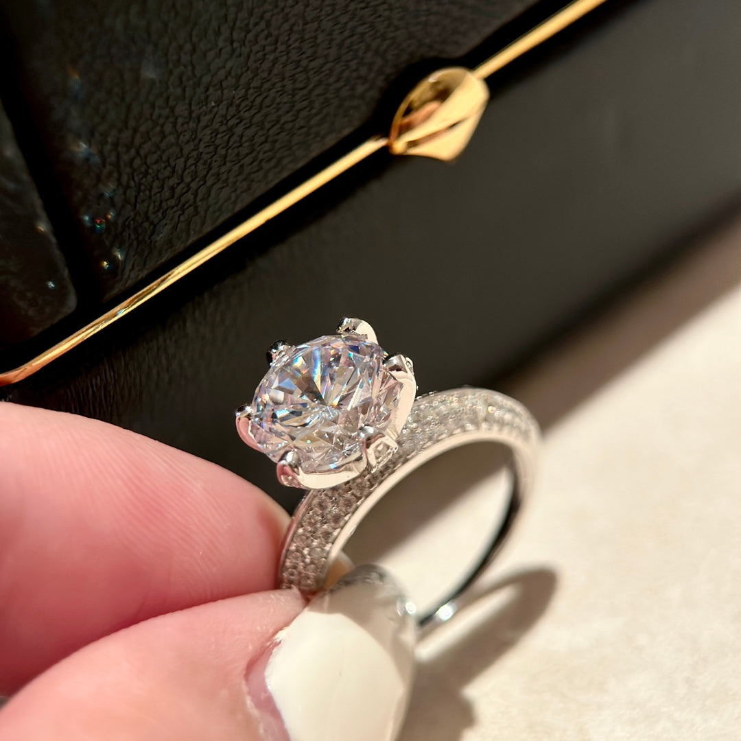 Tiffany Pave Tiffany Setting Engagement 18K Gold Ring