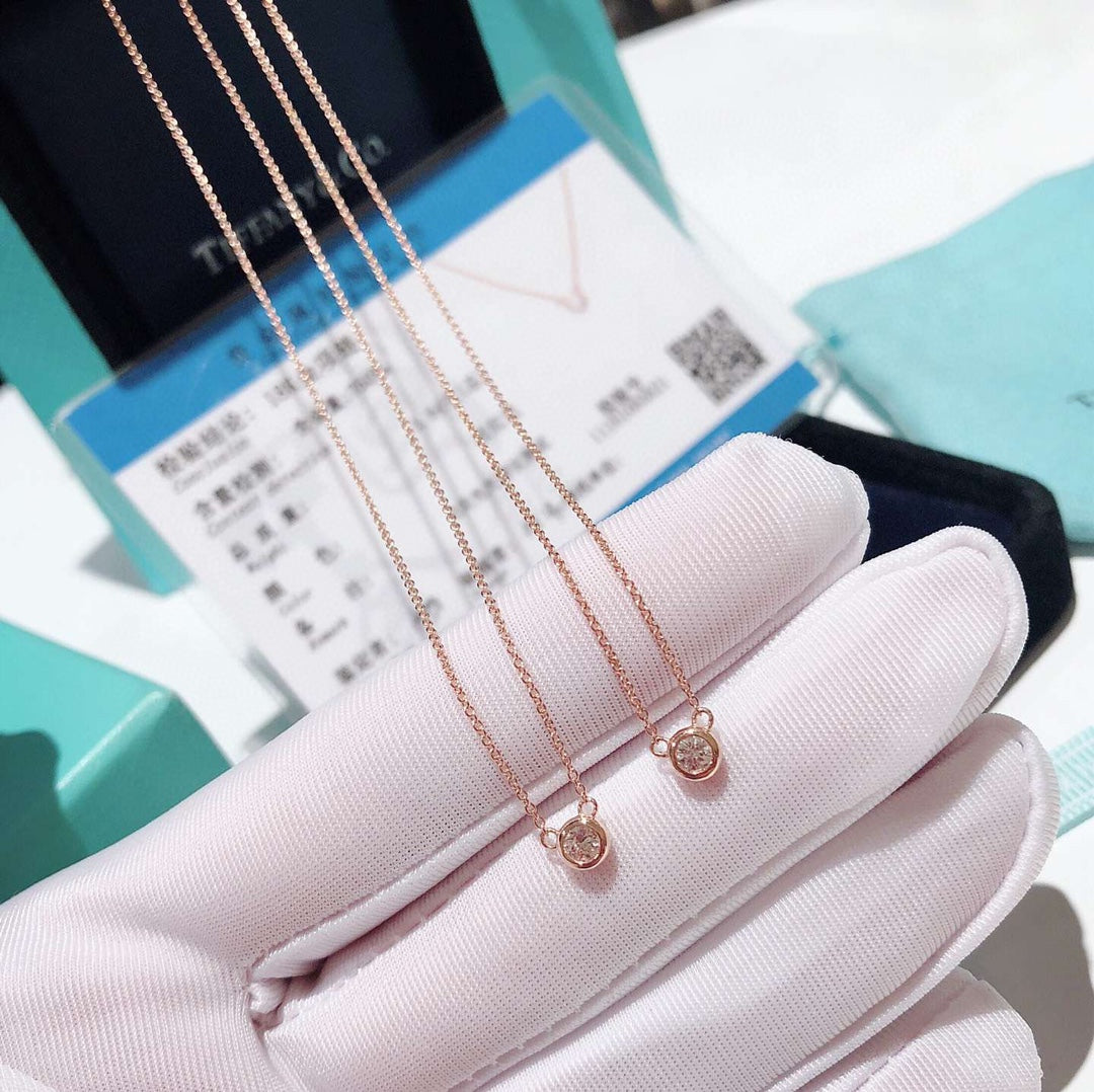 Tiffany Elsa Peretti Diamonds 18K Gold Necklace