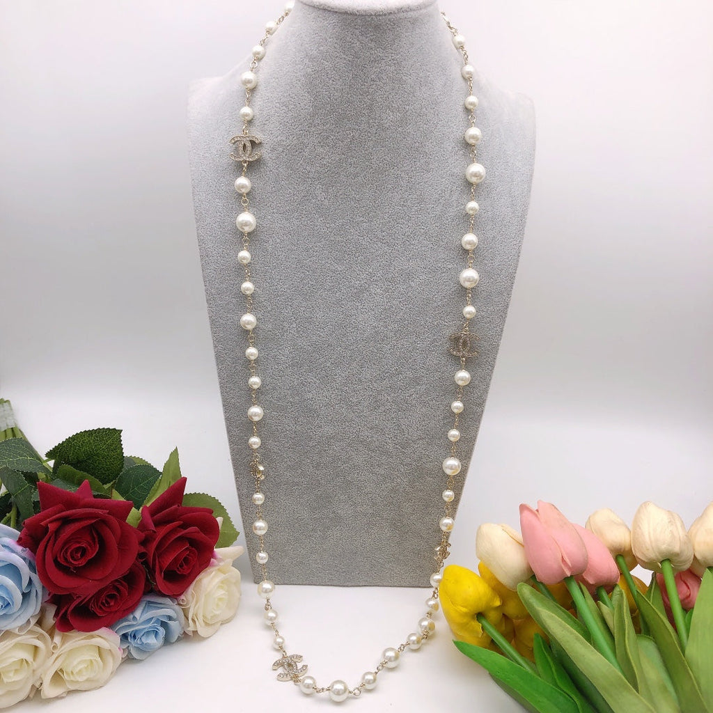 Chanel Long Pearls 18K Gold Necklace