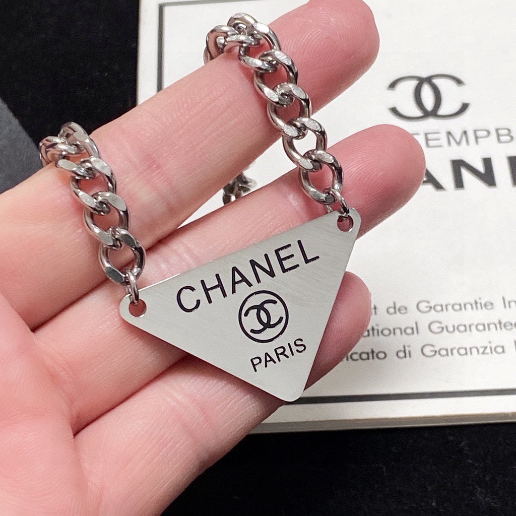 Chanel Triangle 18K Gold Necklace