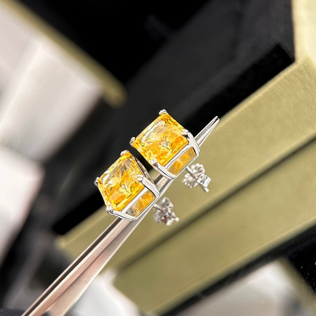 Tiffany Yellow Crystal 18K Gold Earrings