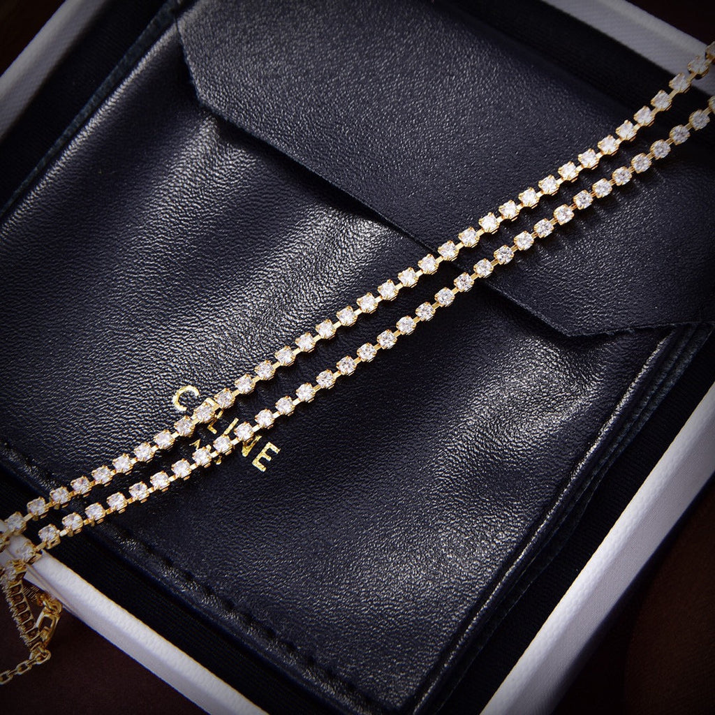 Celine Crystals 18K Gold Necklace