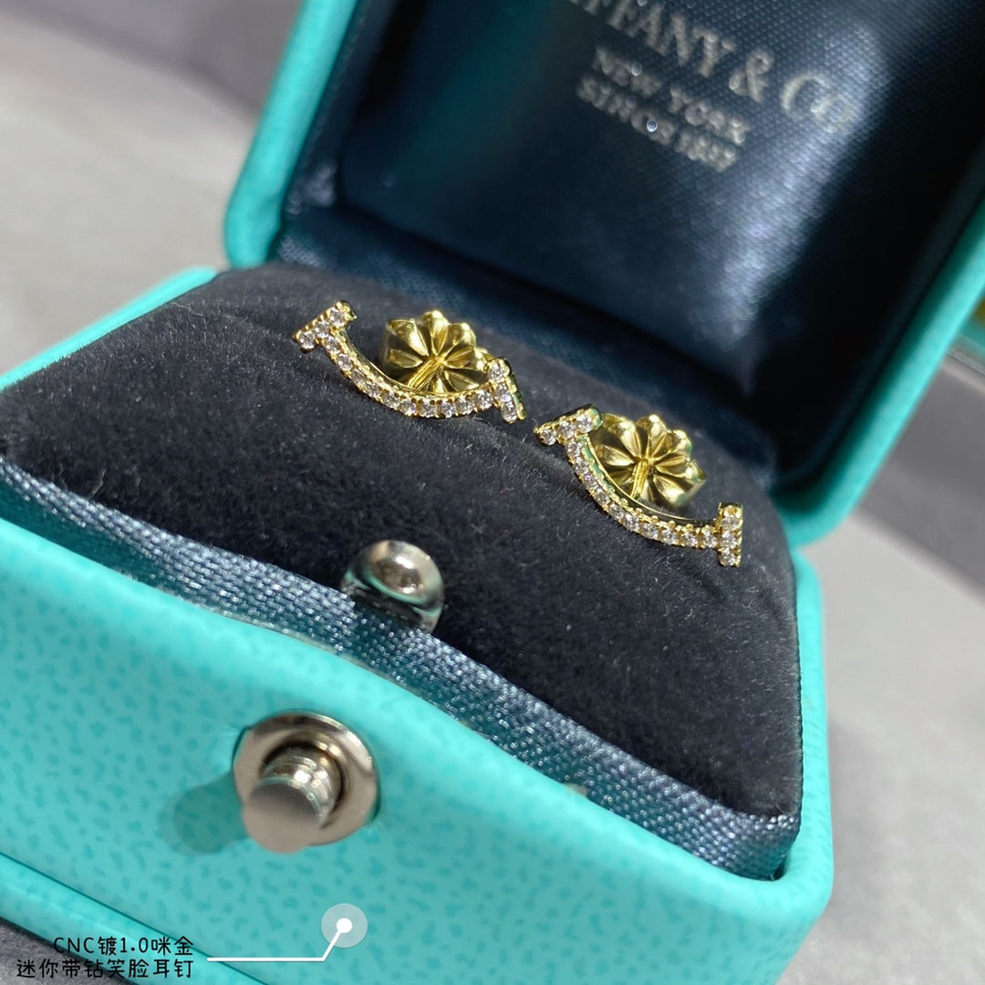 Tiffany Smile Diamonds 18K Gold Earrings