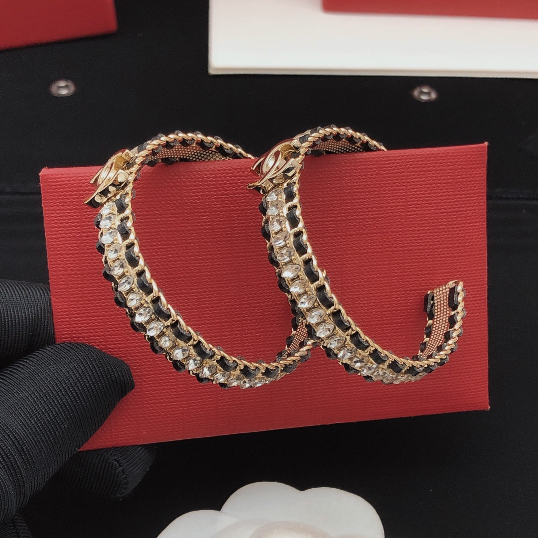 Chanel Strass 18K Gold Earrings
