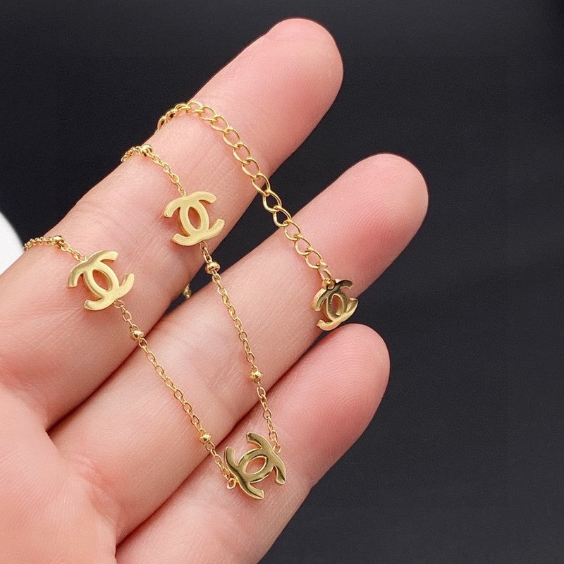 Chanel Small Logo Gold 18K Gold Necklace