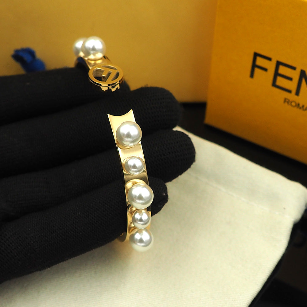 Fendi Pearls 18K Gold Bracelet