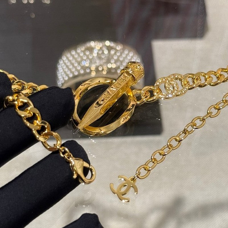 Chanel 25K Pen Choker 18K Gold Necklace