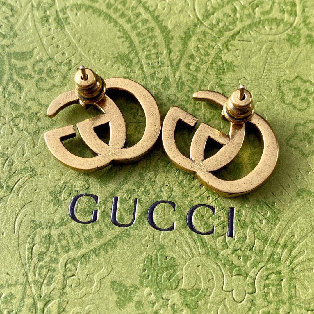 Gucci Double 18K Gold Earrings