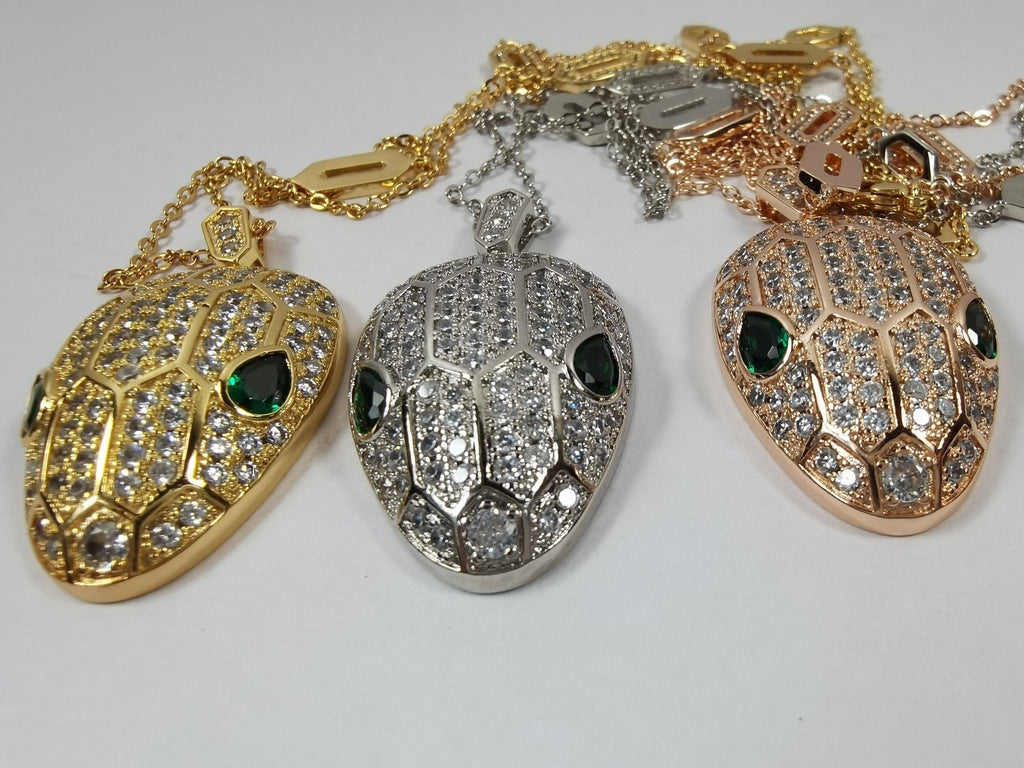 Bvlgari Serpenti Emerald 18K Gold Necklace