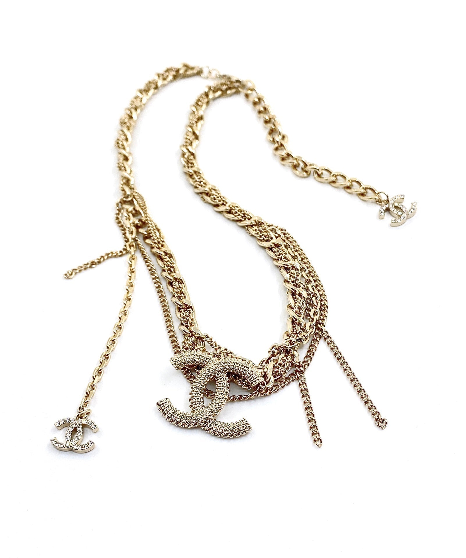 Chanel Crystals Choker 18K Gold Necklace