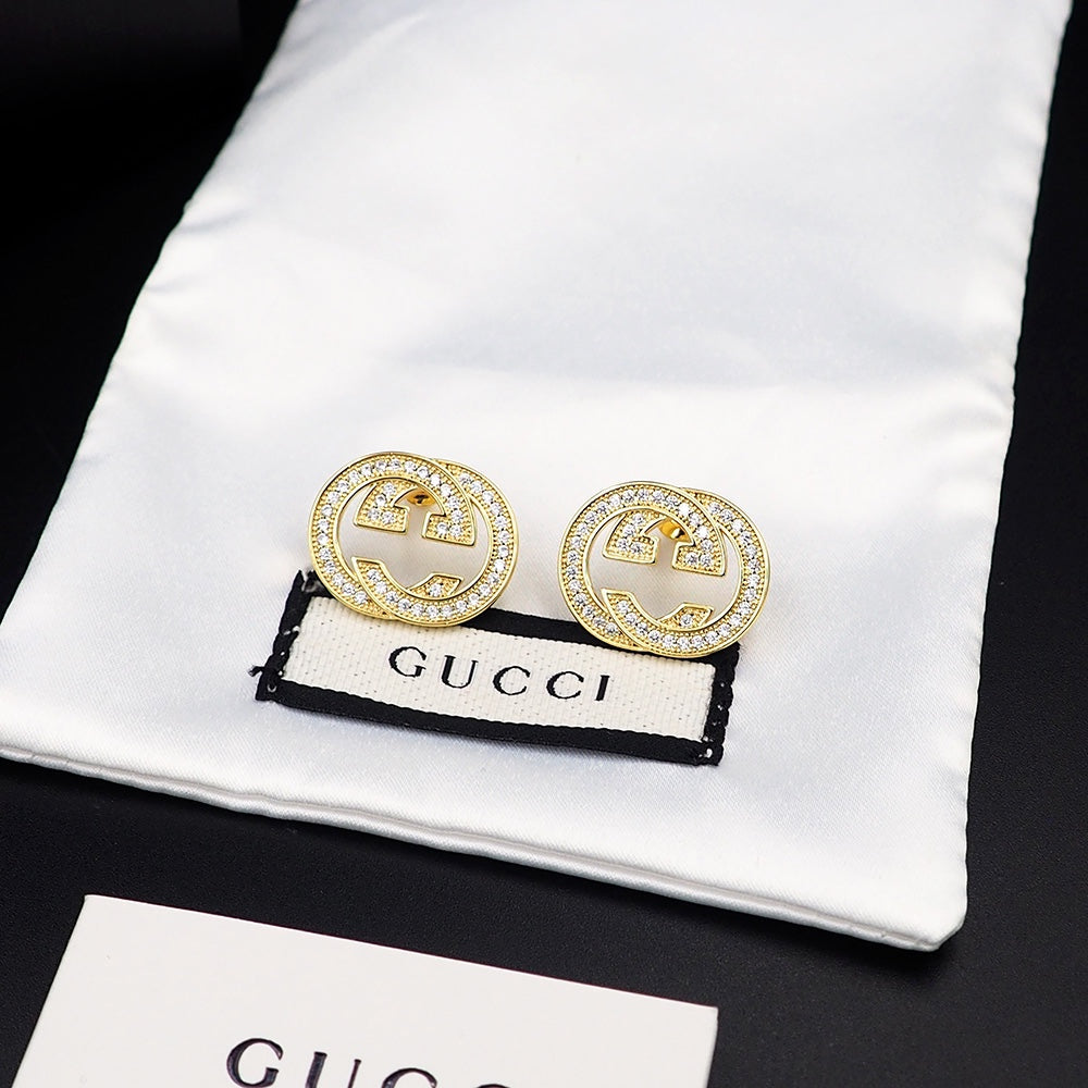 Gucci Double Diamonds 18K Gold Earrings