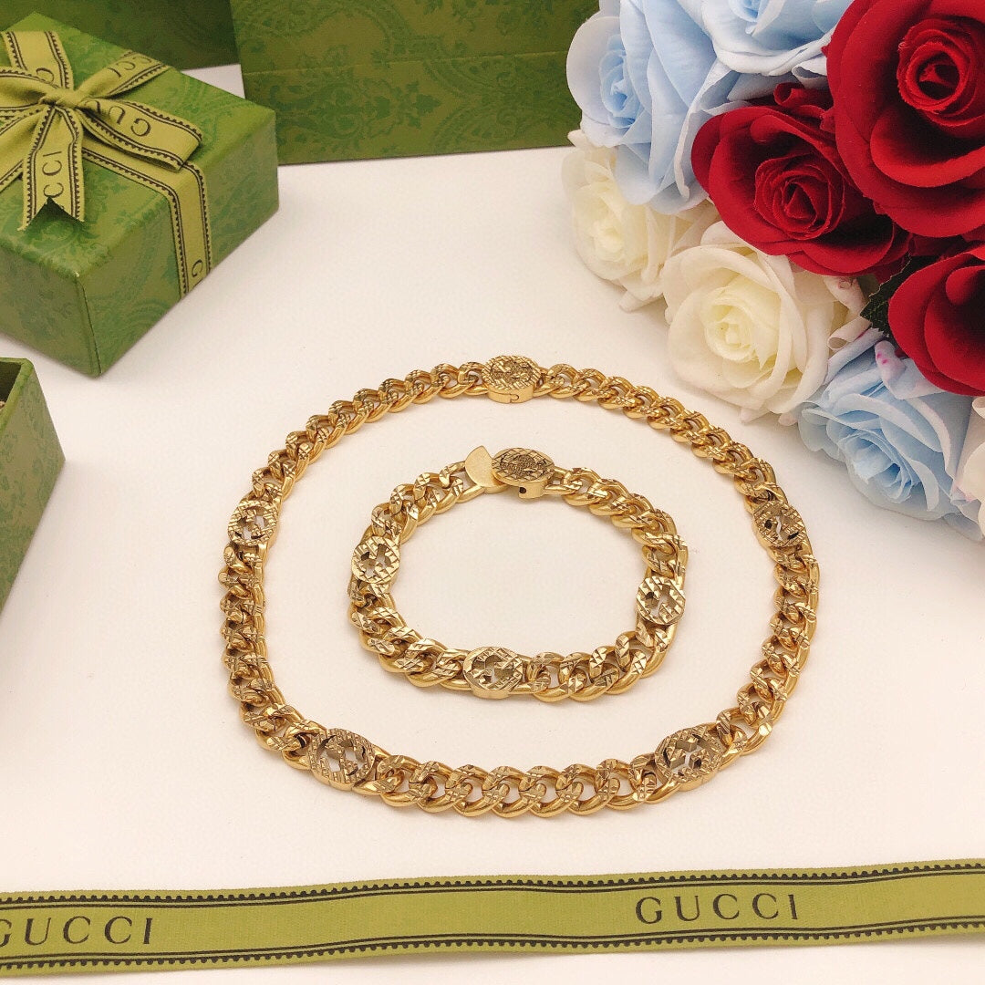 Gucci Double Chain 18K Gold Bracelet