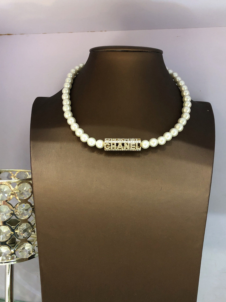 Chanel Script Pearls Chain 18K Gold Necklace