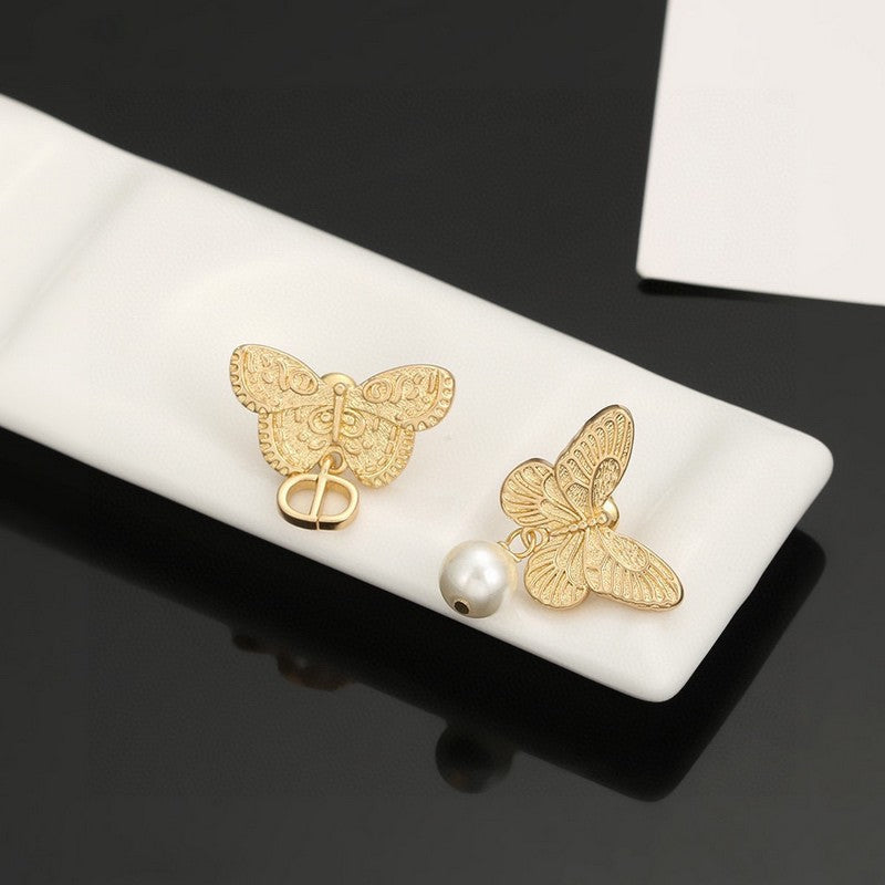Dior Butterfly 18K Gold Earrings