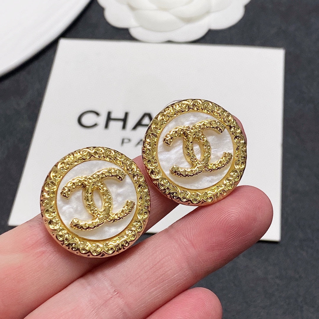 Chanel Crystal 18K Gold Earrings