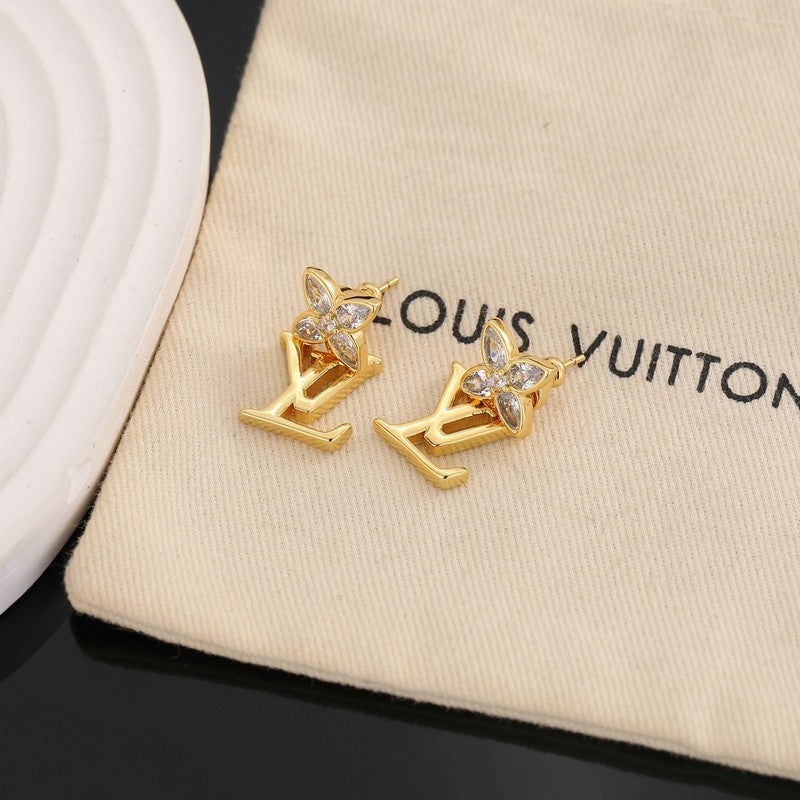 Louis Vuitton Iconic Crystal 18K Gold Earrings