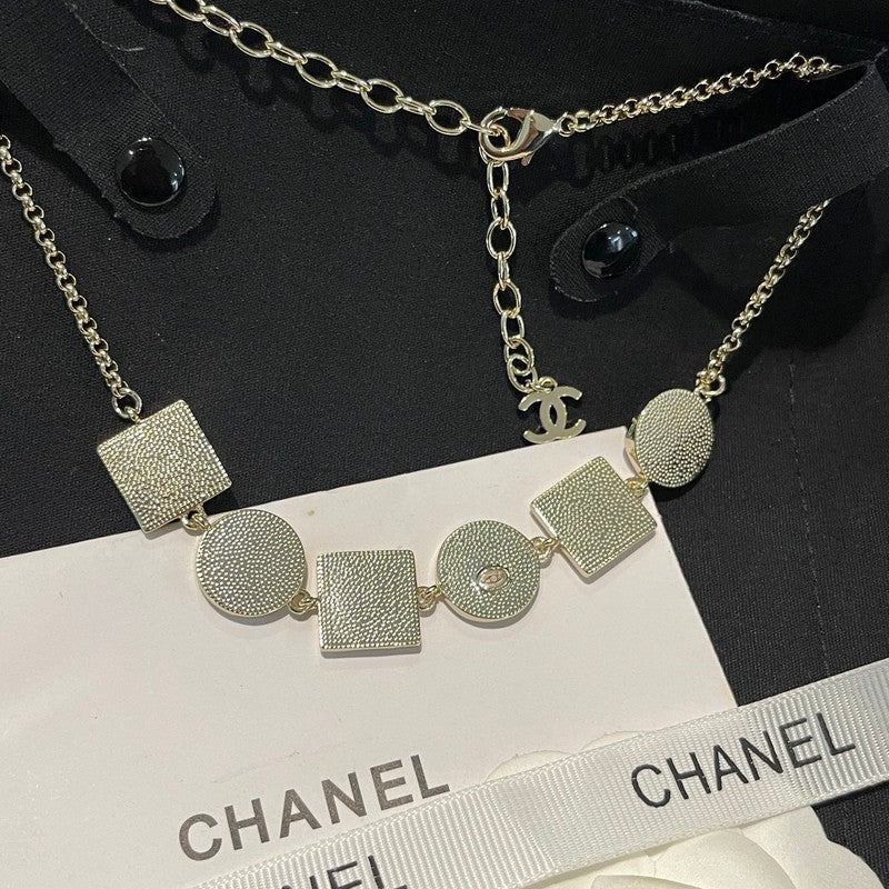 Chanel Color Logo Choker 18K Gold Necklace