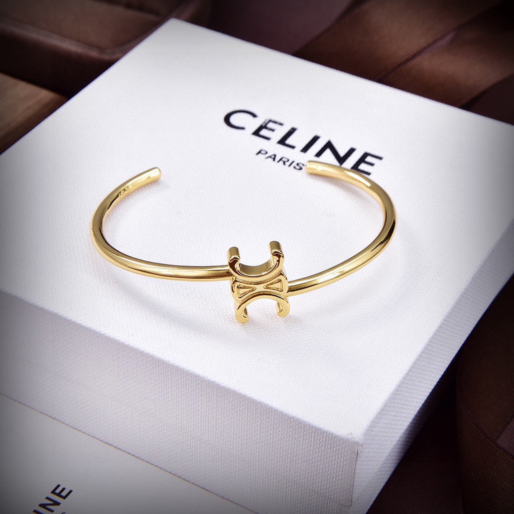 Celine Asymmetric 18K Gold Bracelet