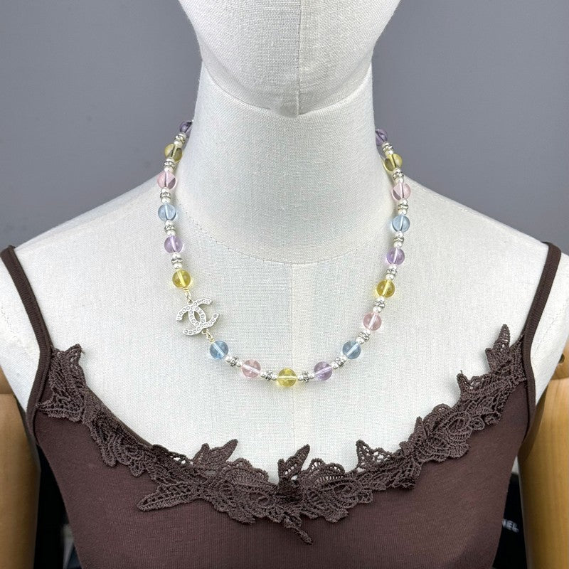 Chanel 26C Color Crystal 18K Gold Necklace