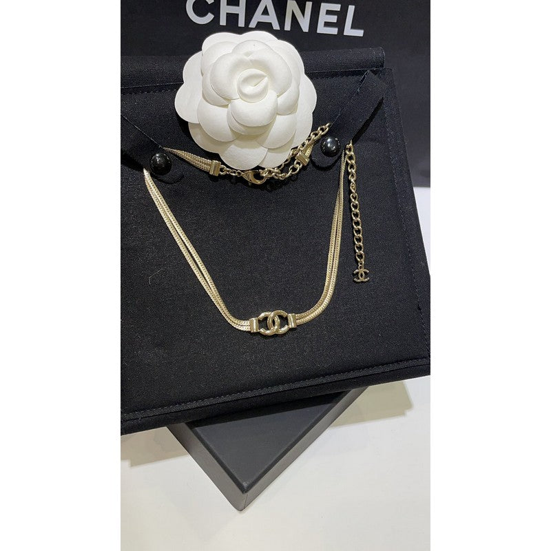 Chanel Gold Choker Chain 18K Gold Necklace