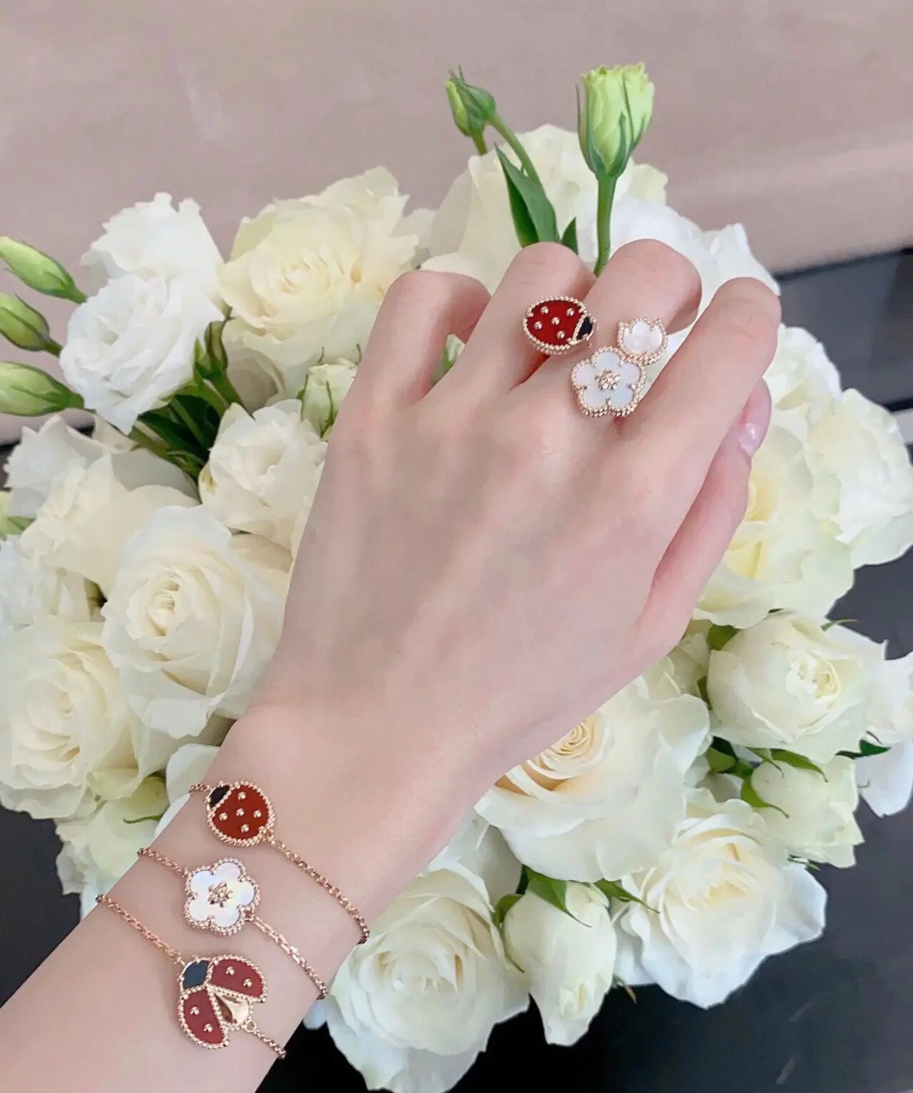Lucky Spring Plum Blossom 18K Gold Bracelet