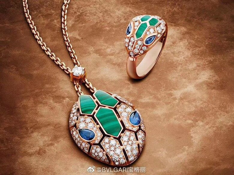 Bvlgari Serpenti Malachite 18K Gold Necklace