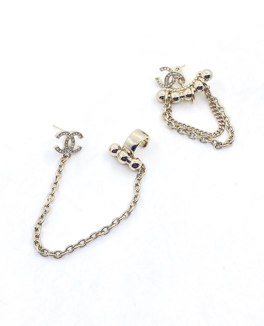 Chanel Chain 18K Gold Earrings