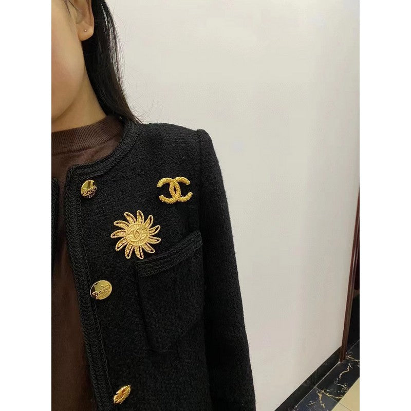 Chanel Sunflower 18K Gold Brooch