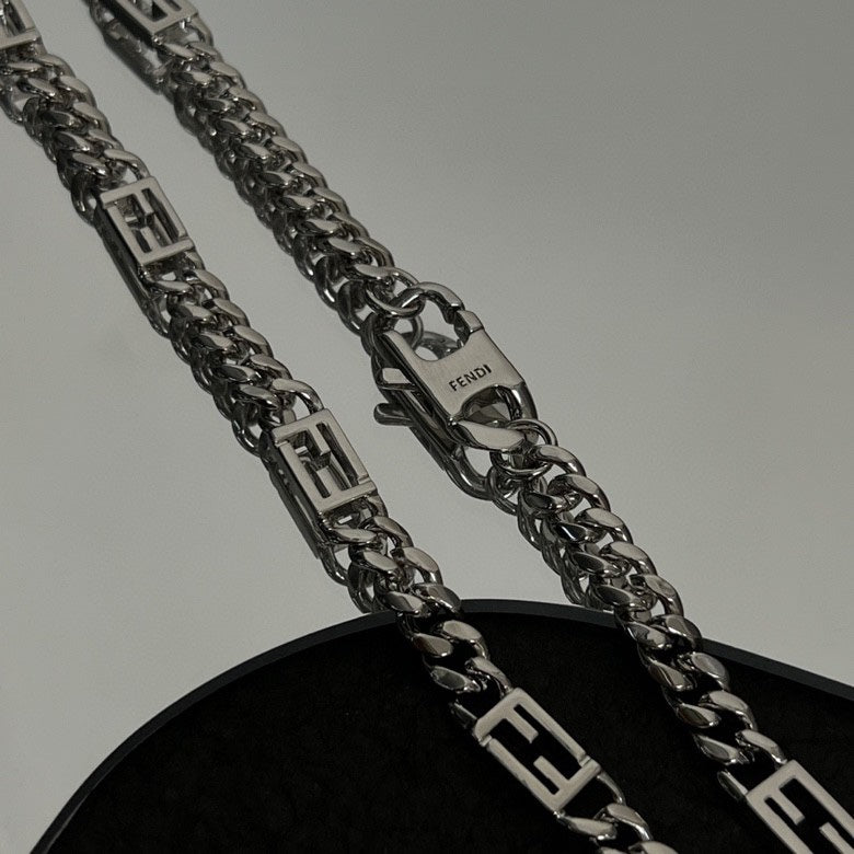 Fendi Baguette Chain 18K Gold Necklace