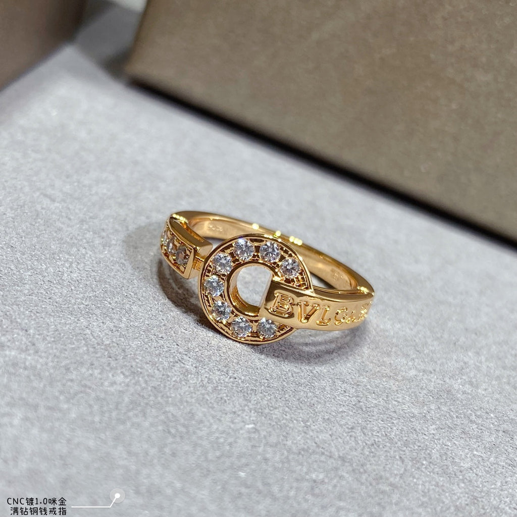 Bvlgari Diamond 18K Gold Ring