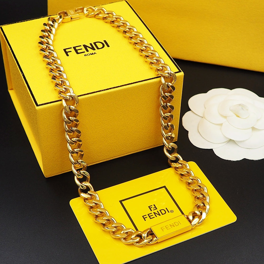 Fendi Chain 18K Gold Necklace