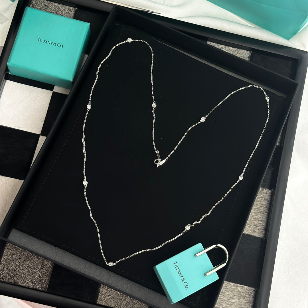 Tiffany Elsa Peretti Diamonds By The Yard 18K Gold Necklace