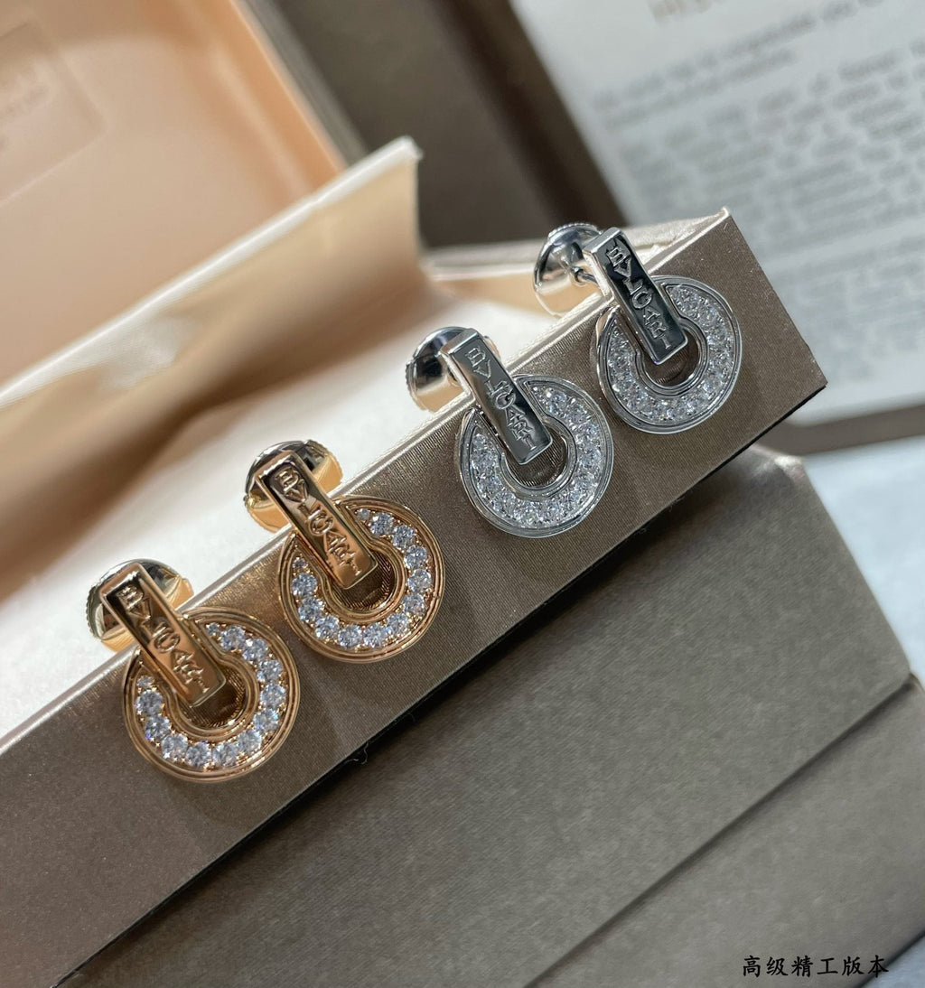 Bvlgari 18K White Gold Earrings