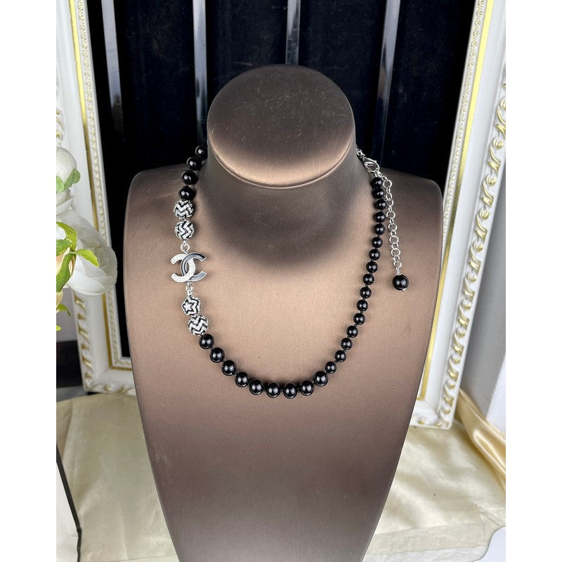 Chanel 24C Black Diamond 18K Gold Necklace