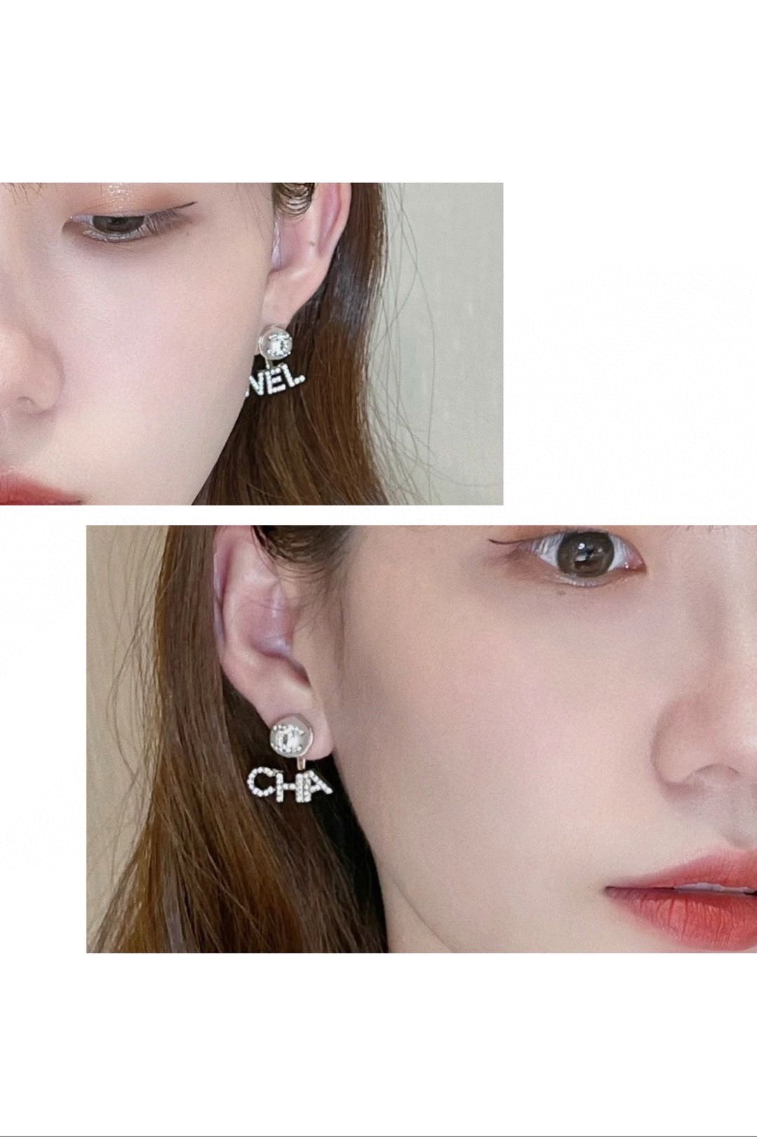 Chanel Diamonds Script 18K Gold Earrings